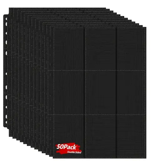 [pages_3x3_B] Hojas 3 x 3 negras (50 unidades)